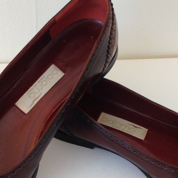 Paloma Flats Classic Wingtip Italian Leather 6M - Picture 5 of 15